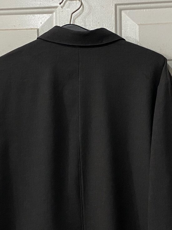 Banana Republic Sz XL Women's Wool Shirt Button Up 3/4 Sleeve Dark Gray - Picture 5 of 9